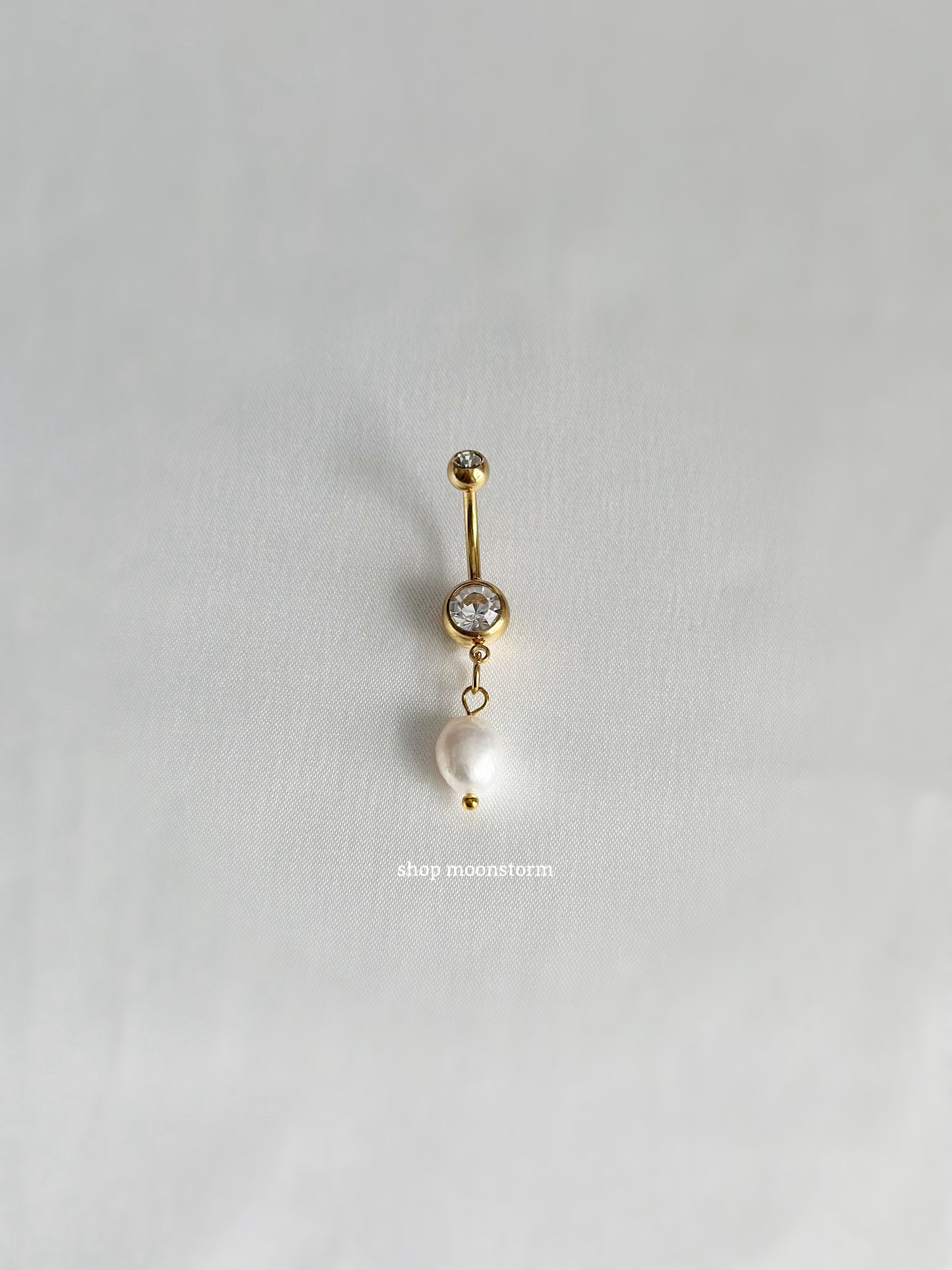 Gold Pearl Belly Ring