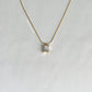 Gold Rectangle Gemstone Necklace