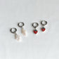 Strawberry & Pearl Cross Hoop Earring Pack (Set of Two)