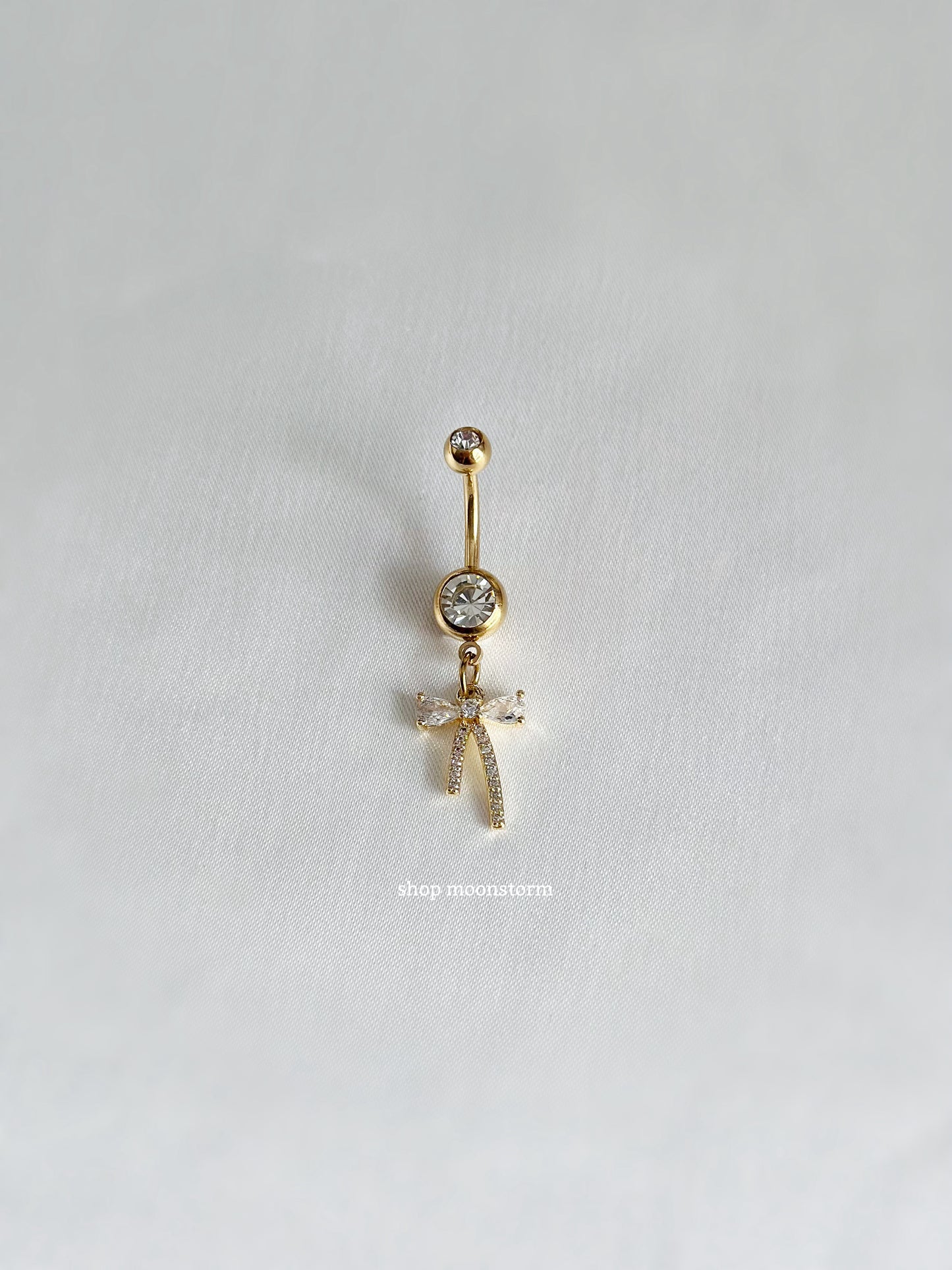 Gold Dream Ribbon Bow Belly Ring