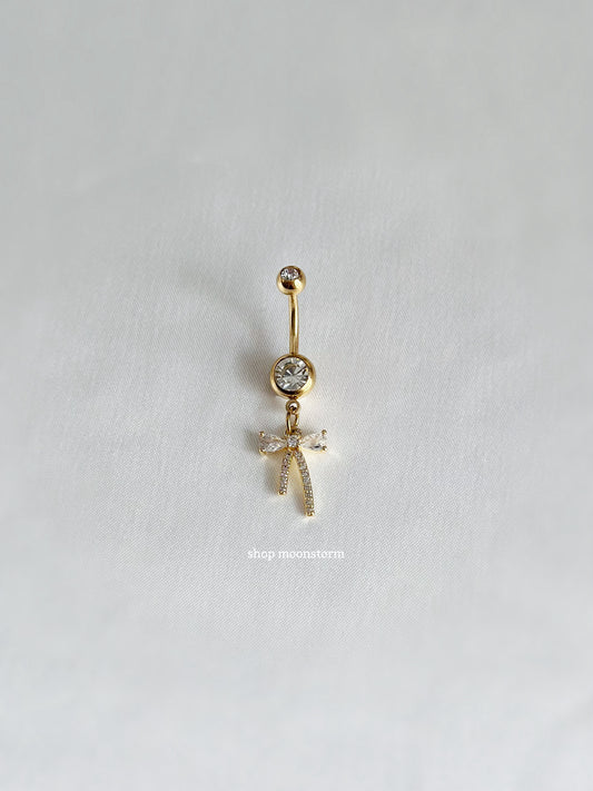 Gold Dream Ribbon Bow Belly Ring