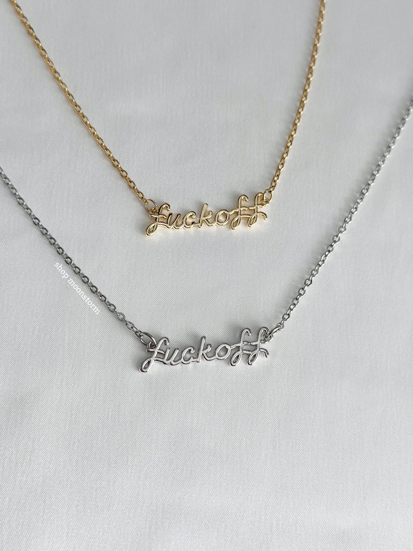 Silver Fuck Off Necklace