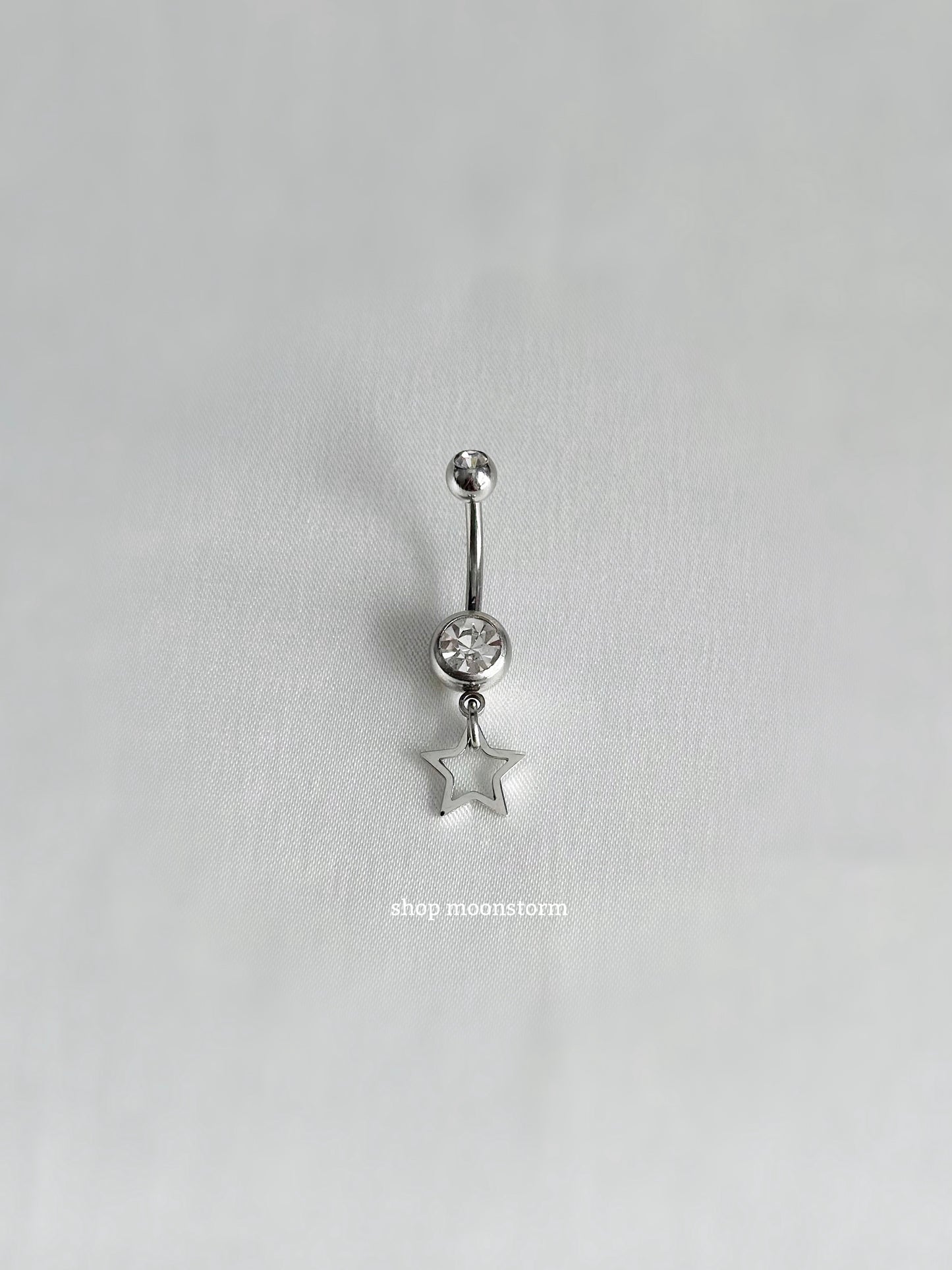 Silver Star Lit Belly Ring