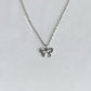 Silver Ribbon Bow Necklace