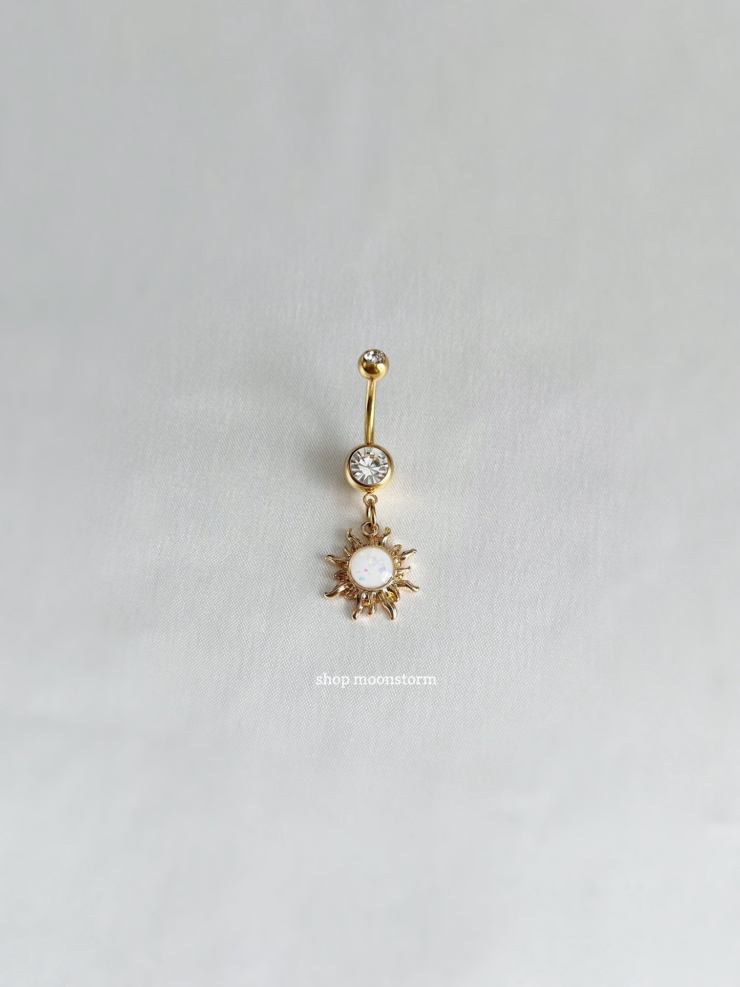 Gold Opal Sun Belly Ring