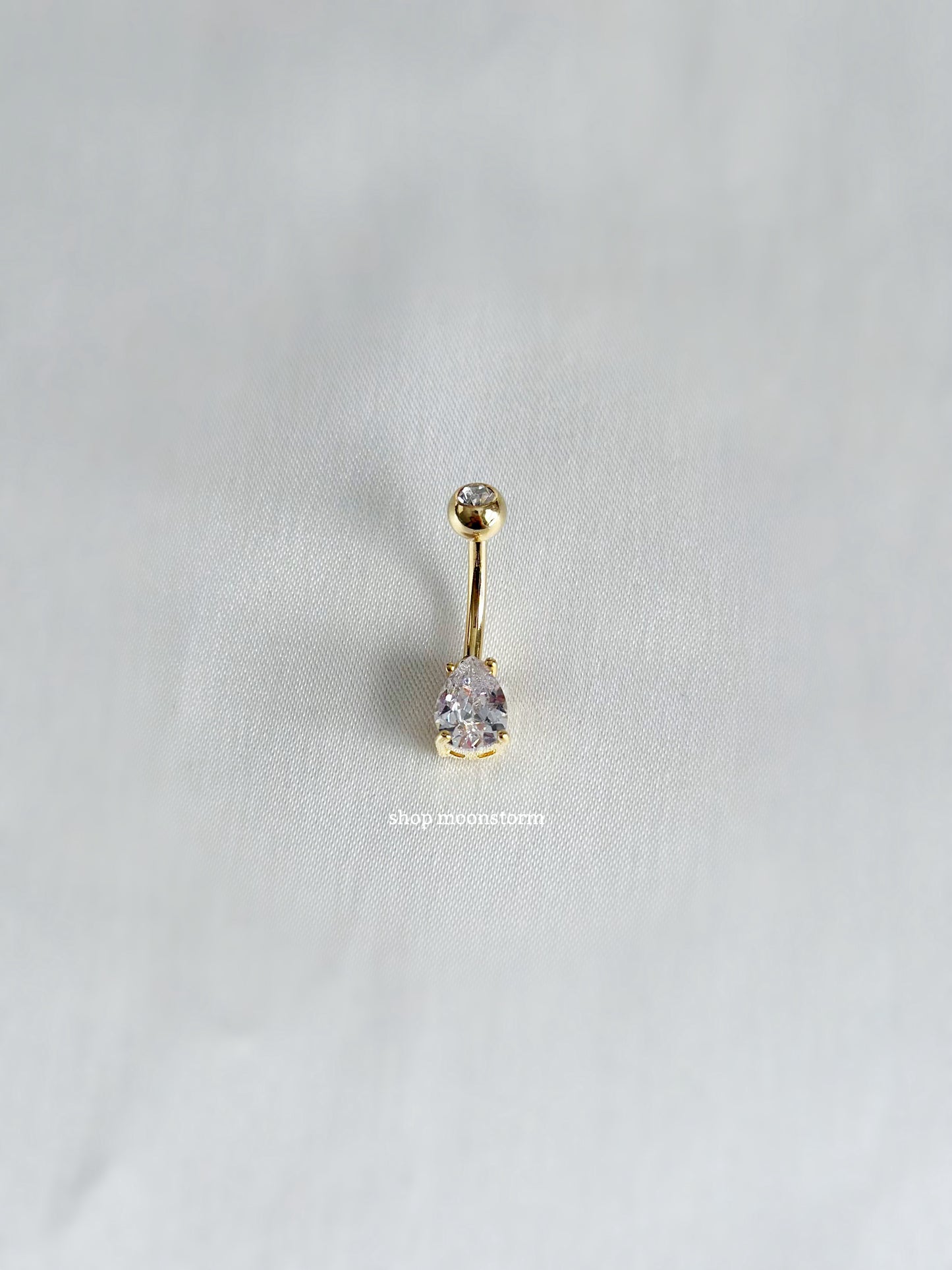 Gold Teardrop Belly Ring