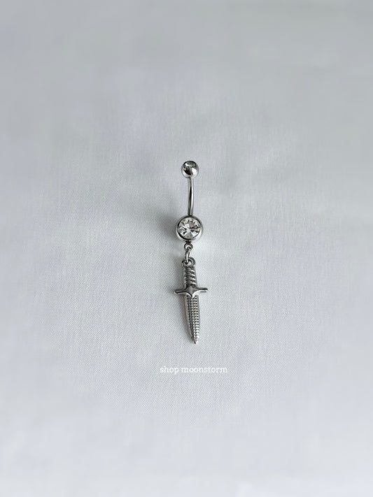 Silver Dagger Belly Ring