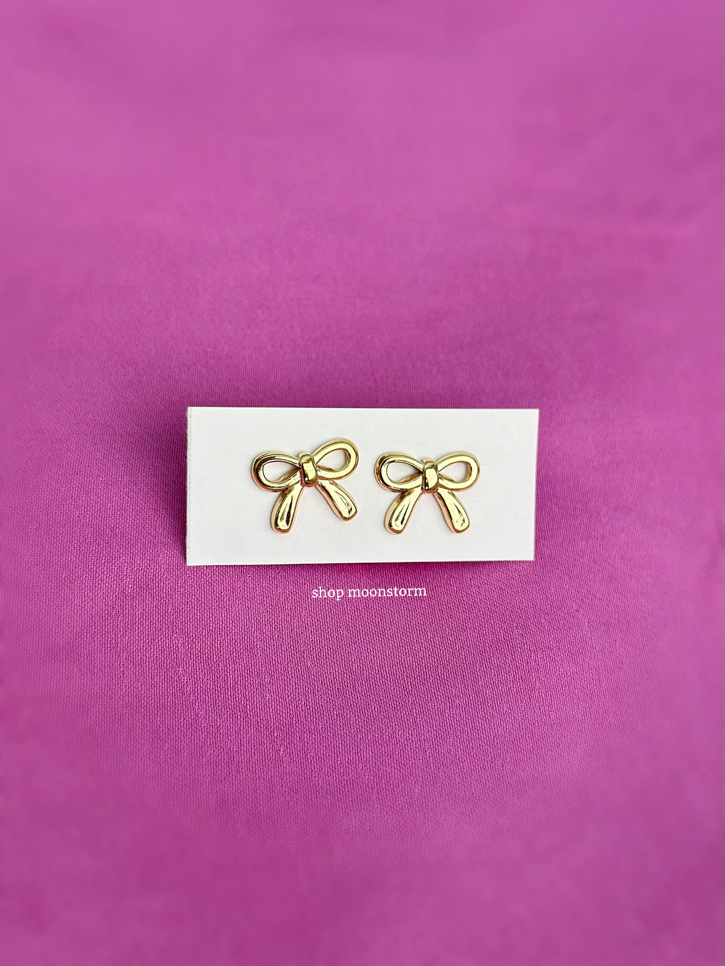 Classic Ribbon Bow Stud Earrings (Gold Version)