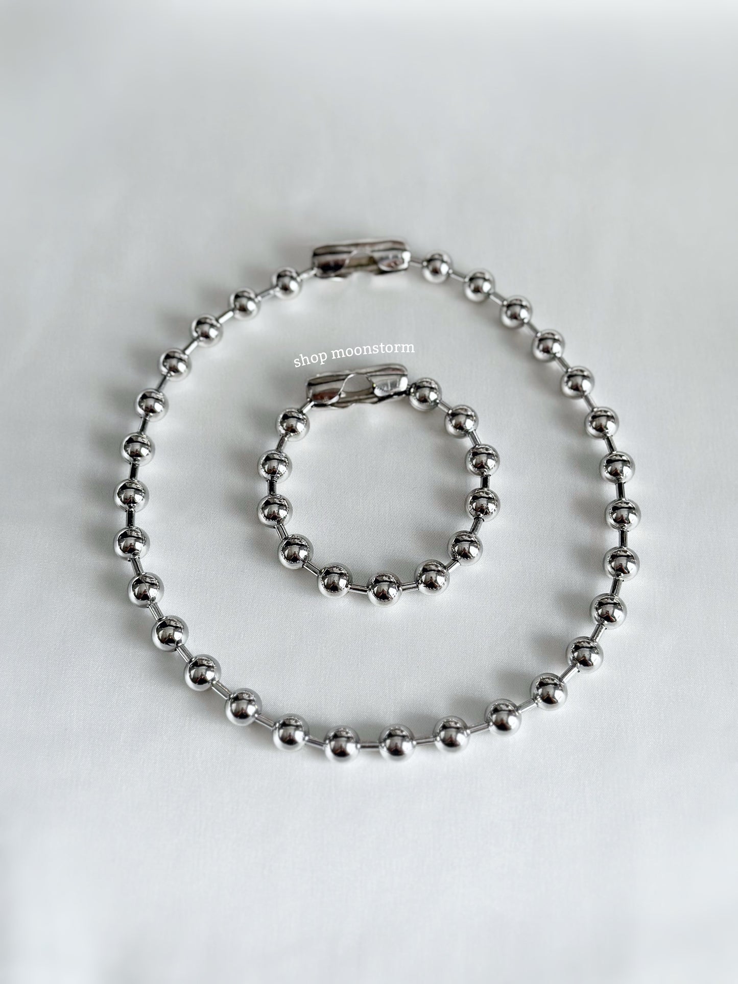 10mm Silver Ball Chain Bracelet