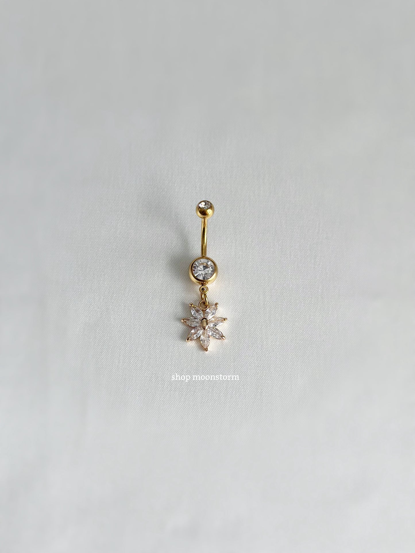 Gold Flower Bloom Belly Ring