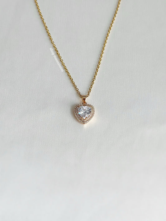 Gold Diamond Heart Necklace