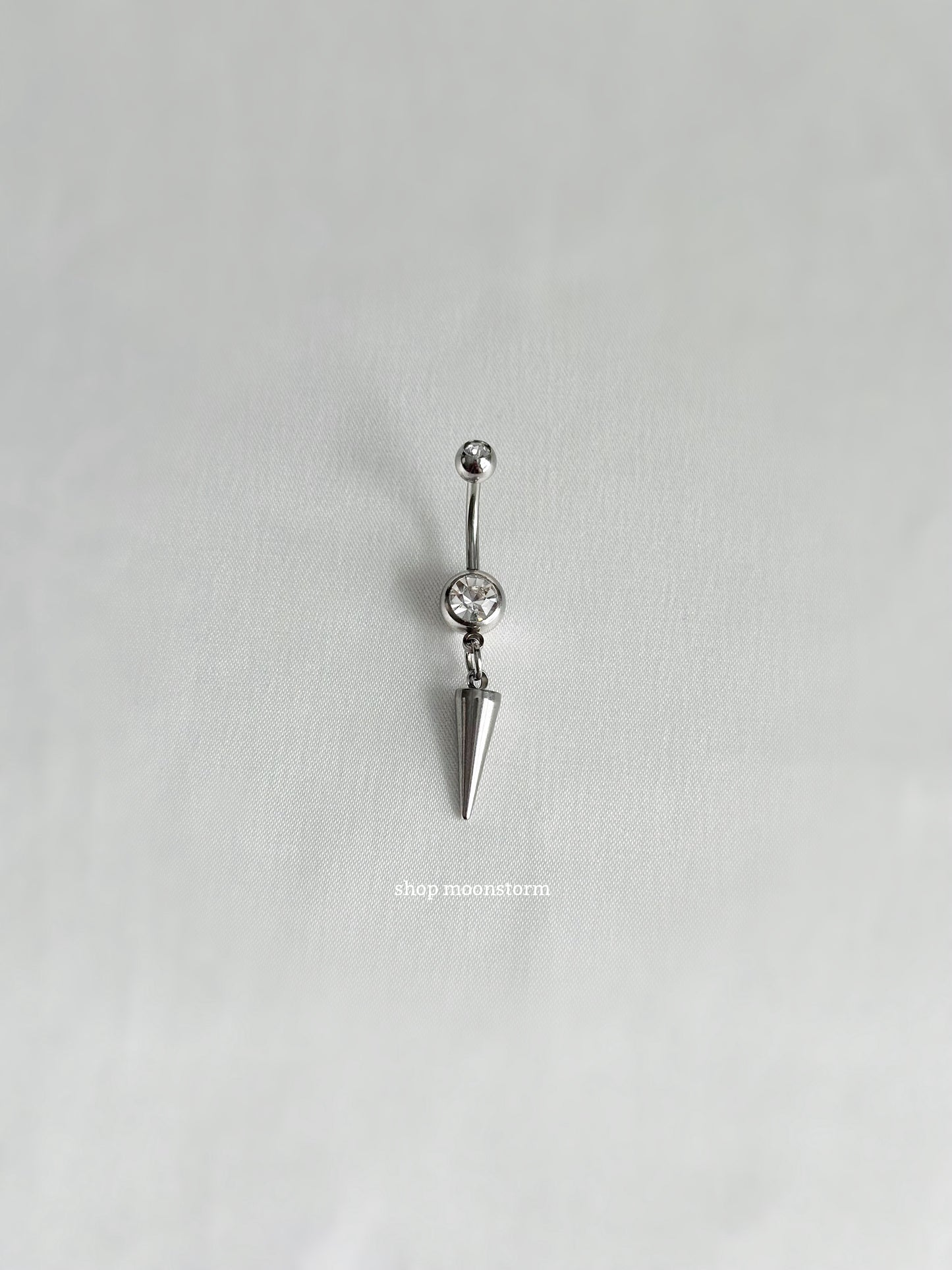 Silver Spike Belly Ring