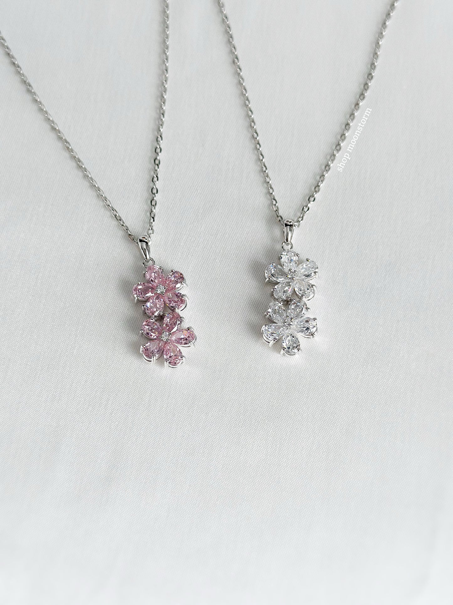 Pink Flowers Necklace