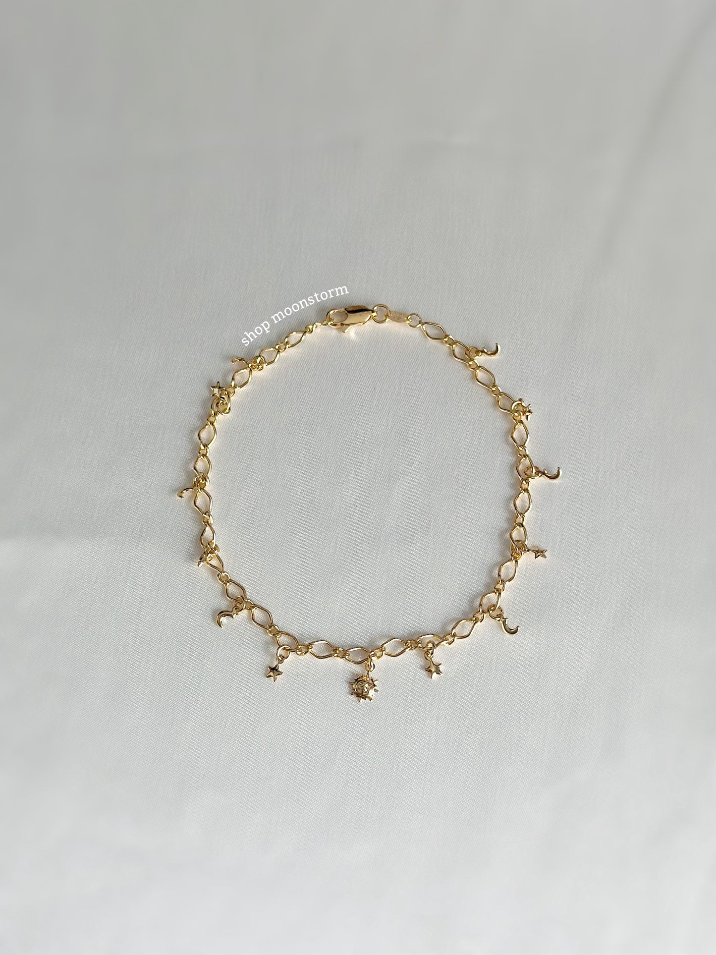 Gold Sun Moon & Stars Anklet