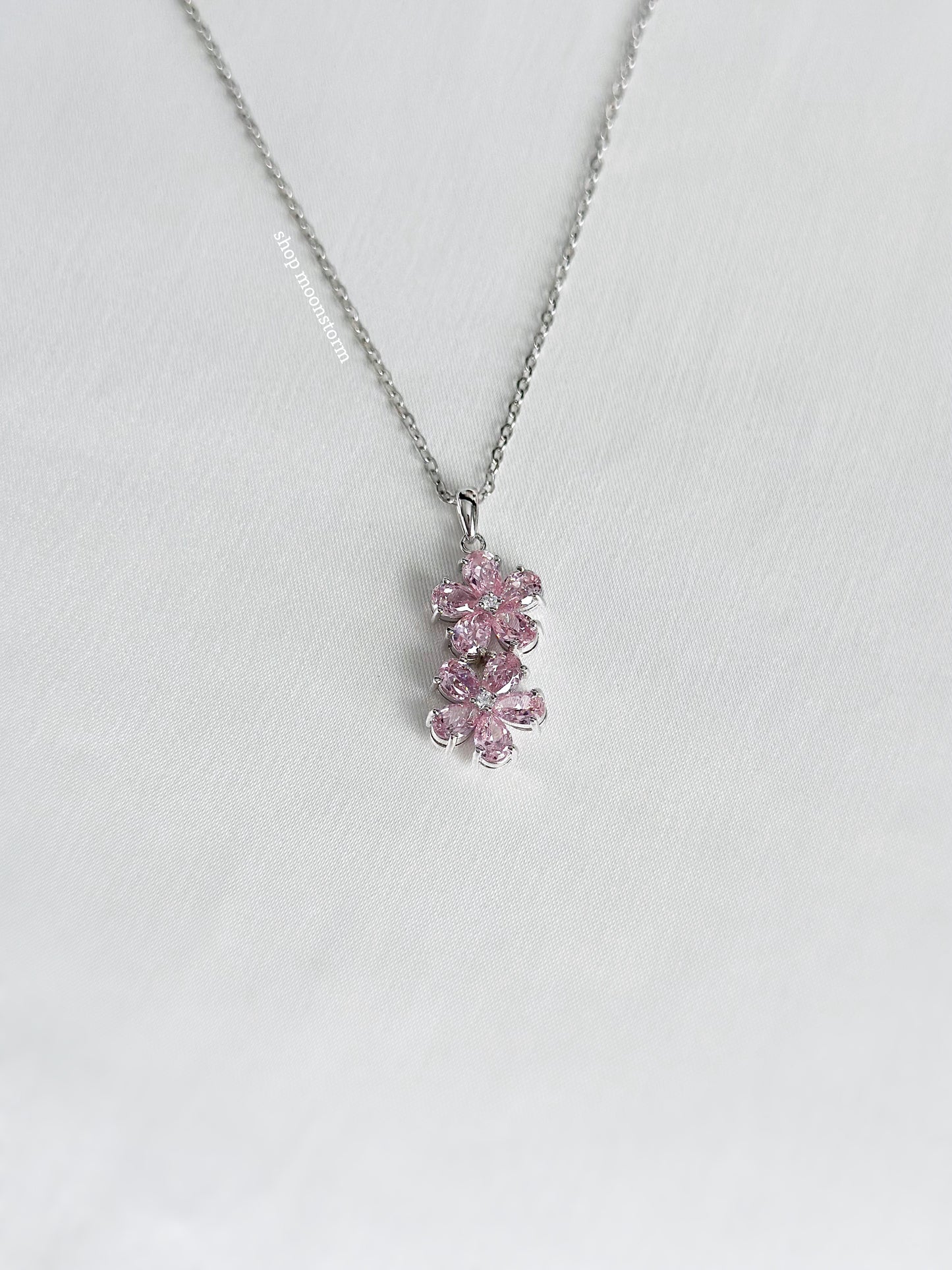 Pink Flowers Necklace