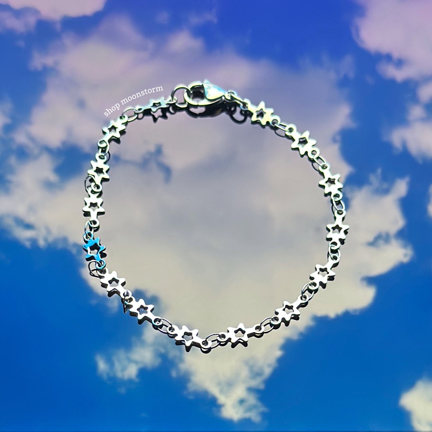 Silver Cutout Star Link Bracelet