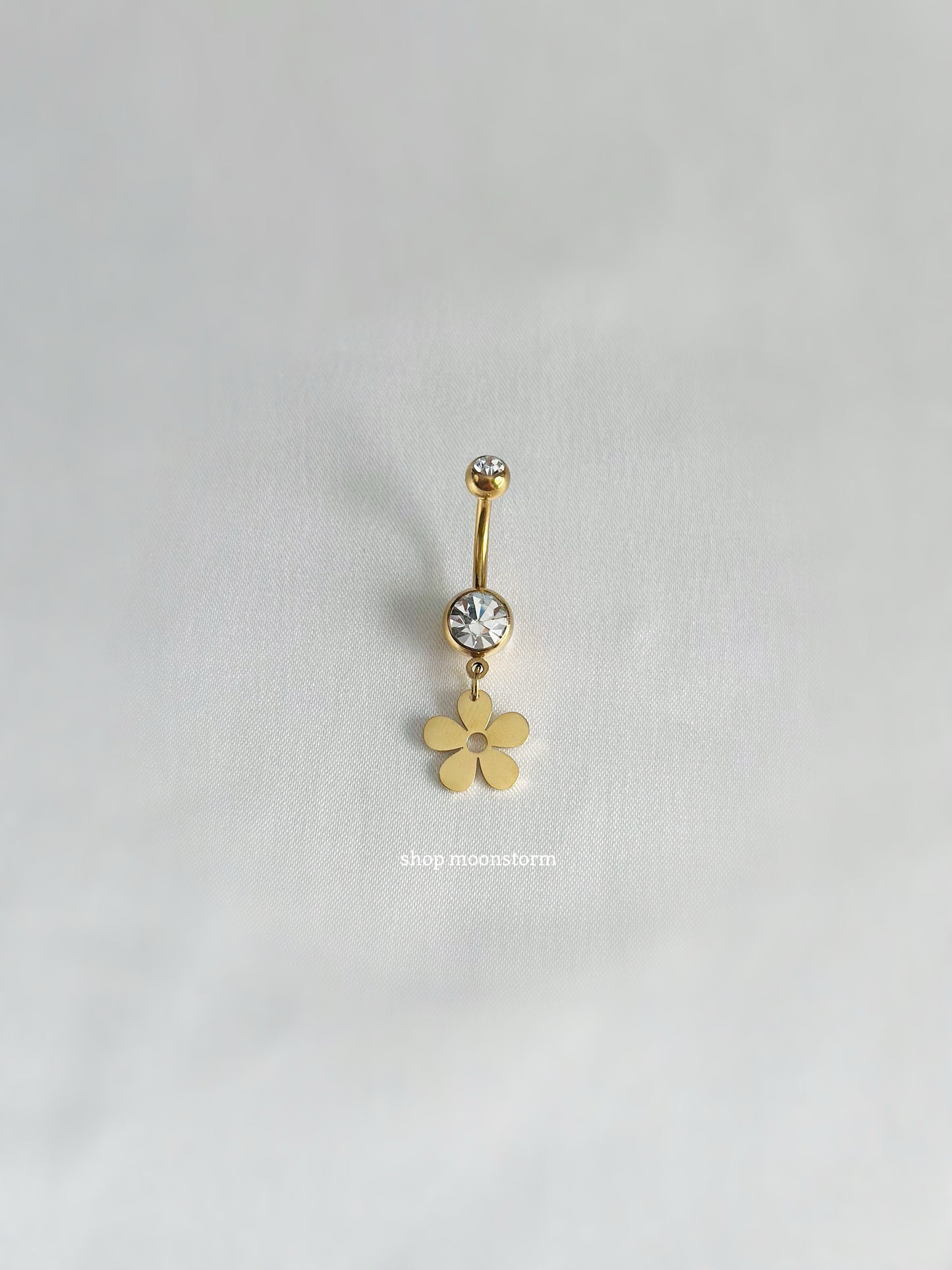 Gold Daisy Flower Belly Ring