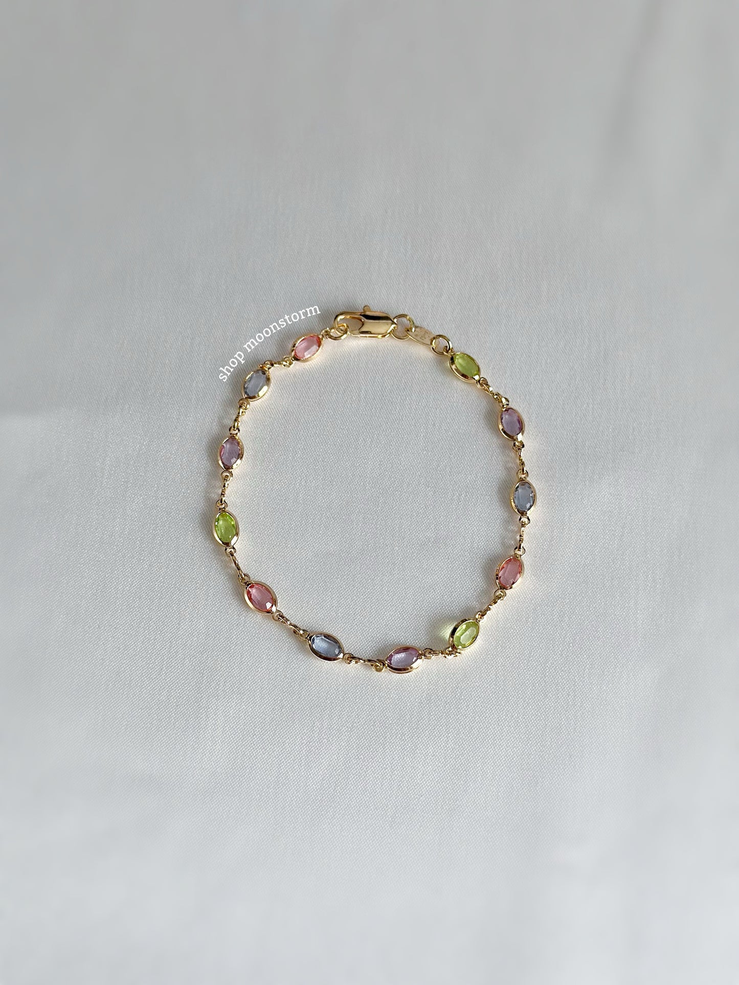 Pastel Multicolor Oval Gemstone Bracelet