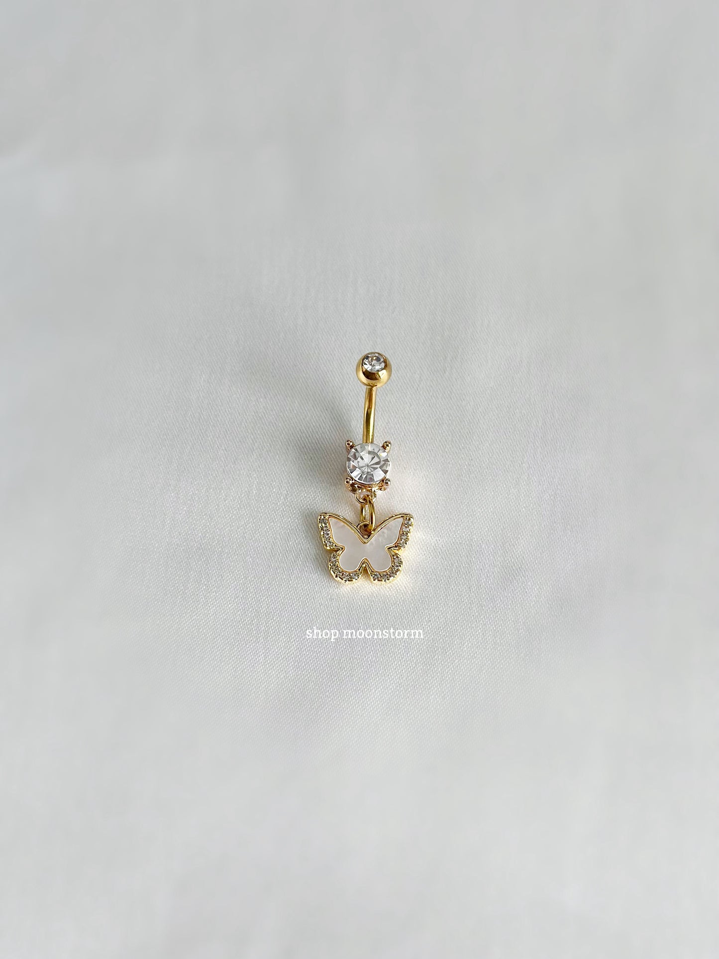 Gold Butterfly Wings Belly Ring