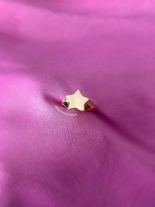 Gold Star Signet Ring
