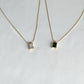 Green Rectangle Gemstone Necklace