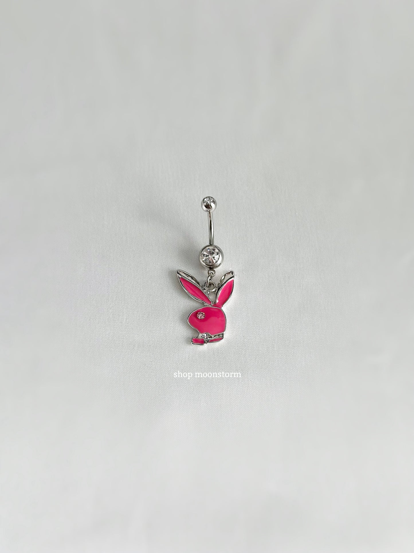 Neon Pink Bunny Belly Ring