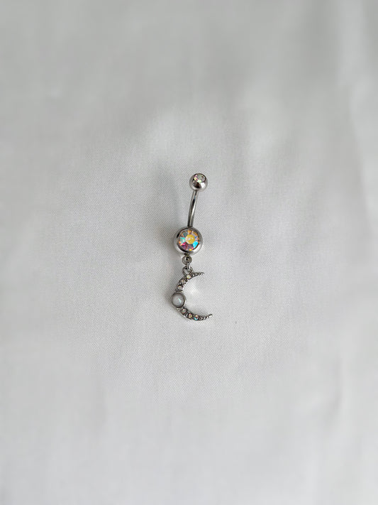 Sparkly Moon Belly Ring