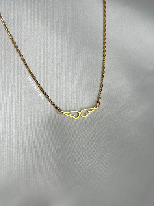 Gold Dainty Angel Wing Necklace