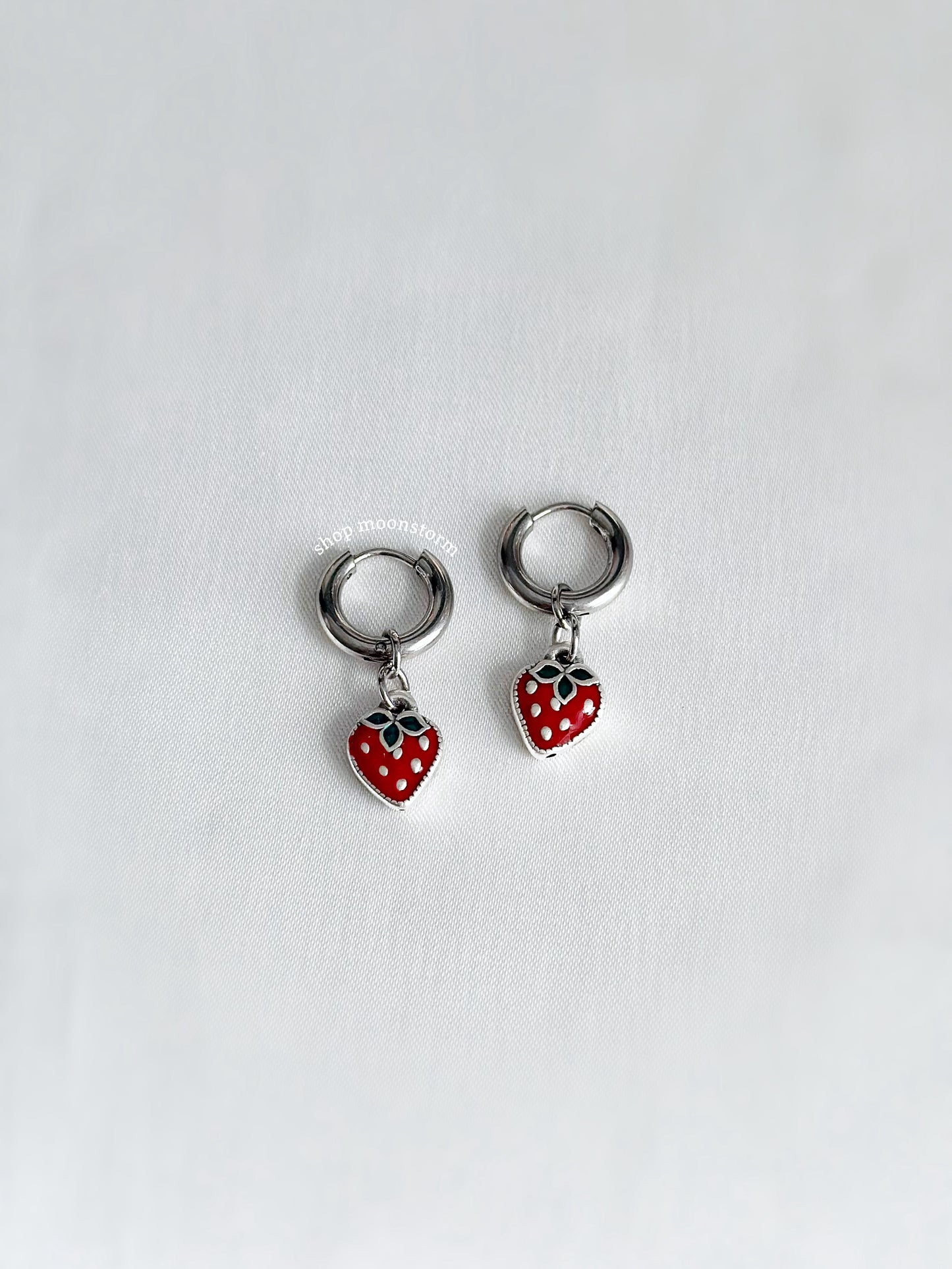 Strawberry & Pearl Cross Hoop Earring Pack (Set of Two)