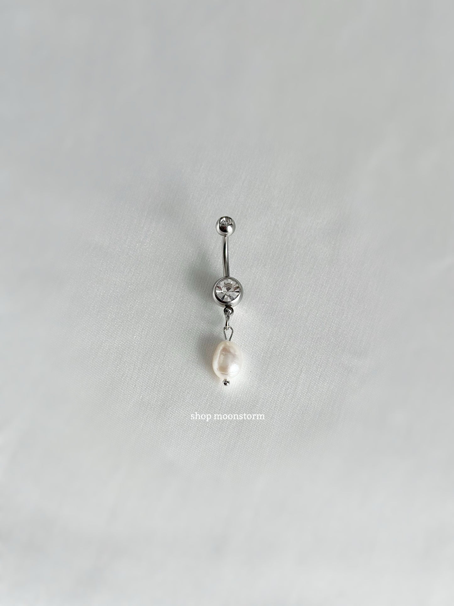 Silver Pearl Belly Ring