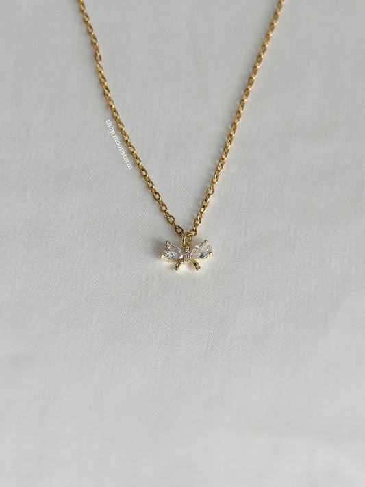 Forever Ribbon Bow Necklace (Gold Version)