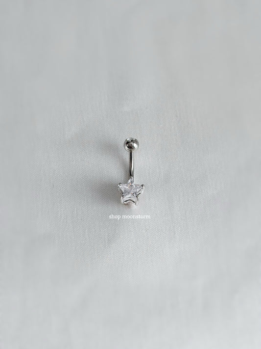 Clear Star Belly Ring