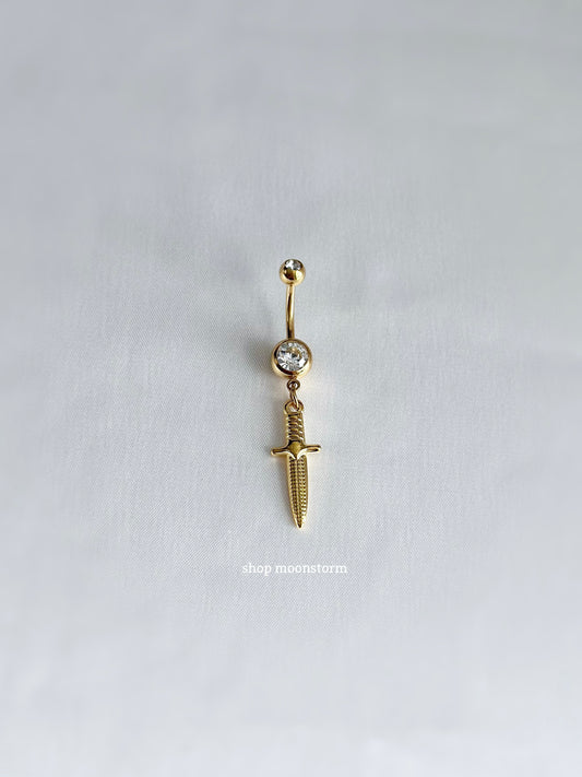 Gold Dagger Belly Ring