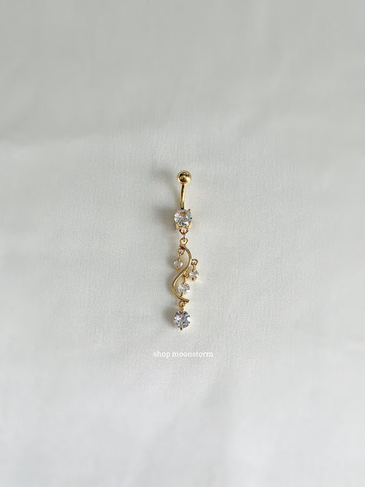 Gold Elegant Dangle Belly Ring