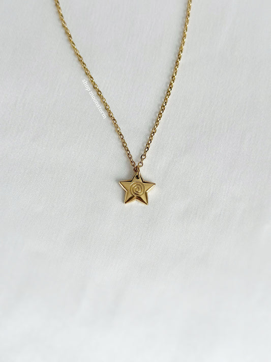 Gold Star Swirl Necklace