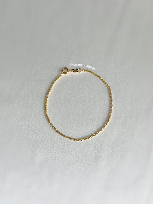 Gold Thin Rope Chain Bracelet