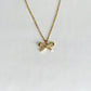 CZ Gold Ribbon Bow Necklace