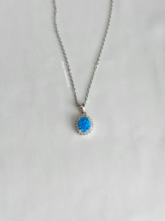 CZ Blue Opal Necklace