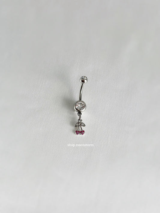 Silver Lolita Cherry Belly Ring