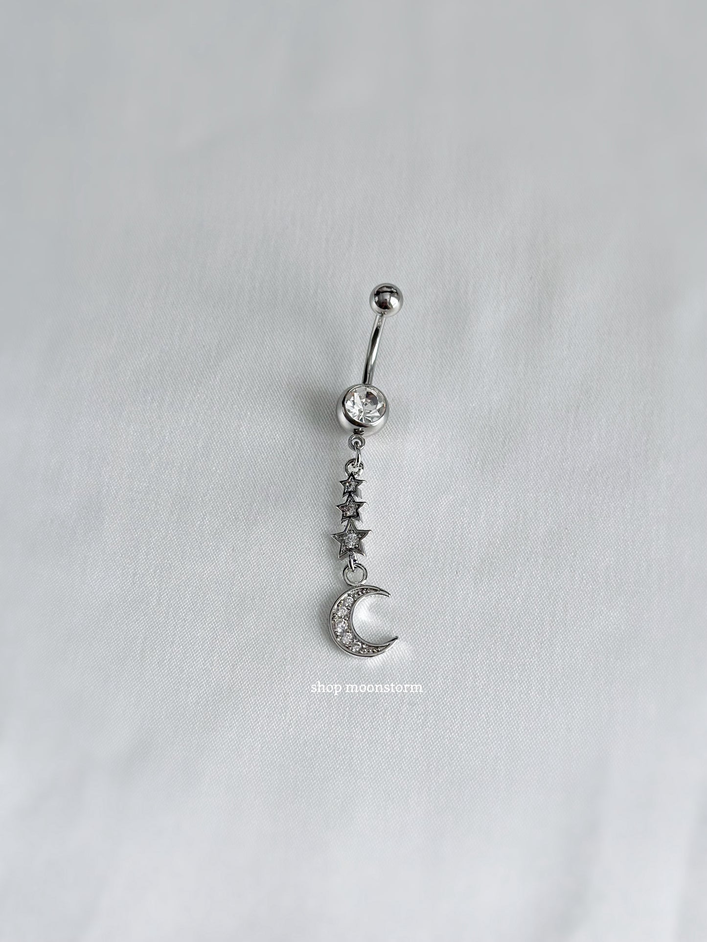 Moon & Stars Dangle Belly Ring