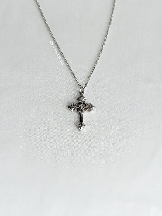 Silver Gothic Cross Necklace