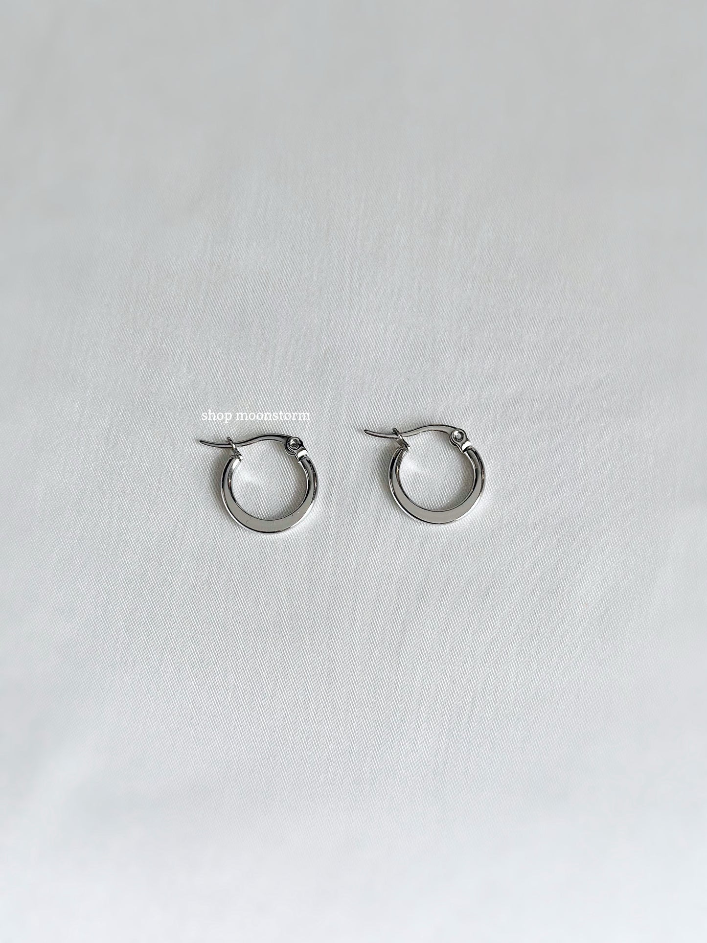 10mm Silver Flat Hoop Earrings