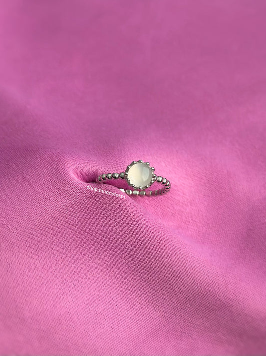 Silver Moonstone Ring