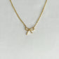 Gold Ribbon Bow Necklace II