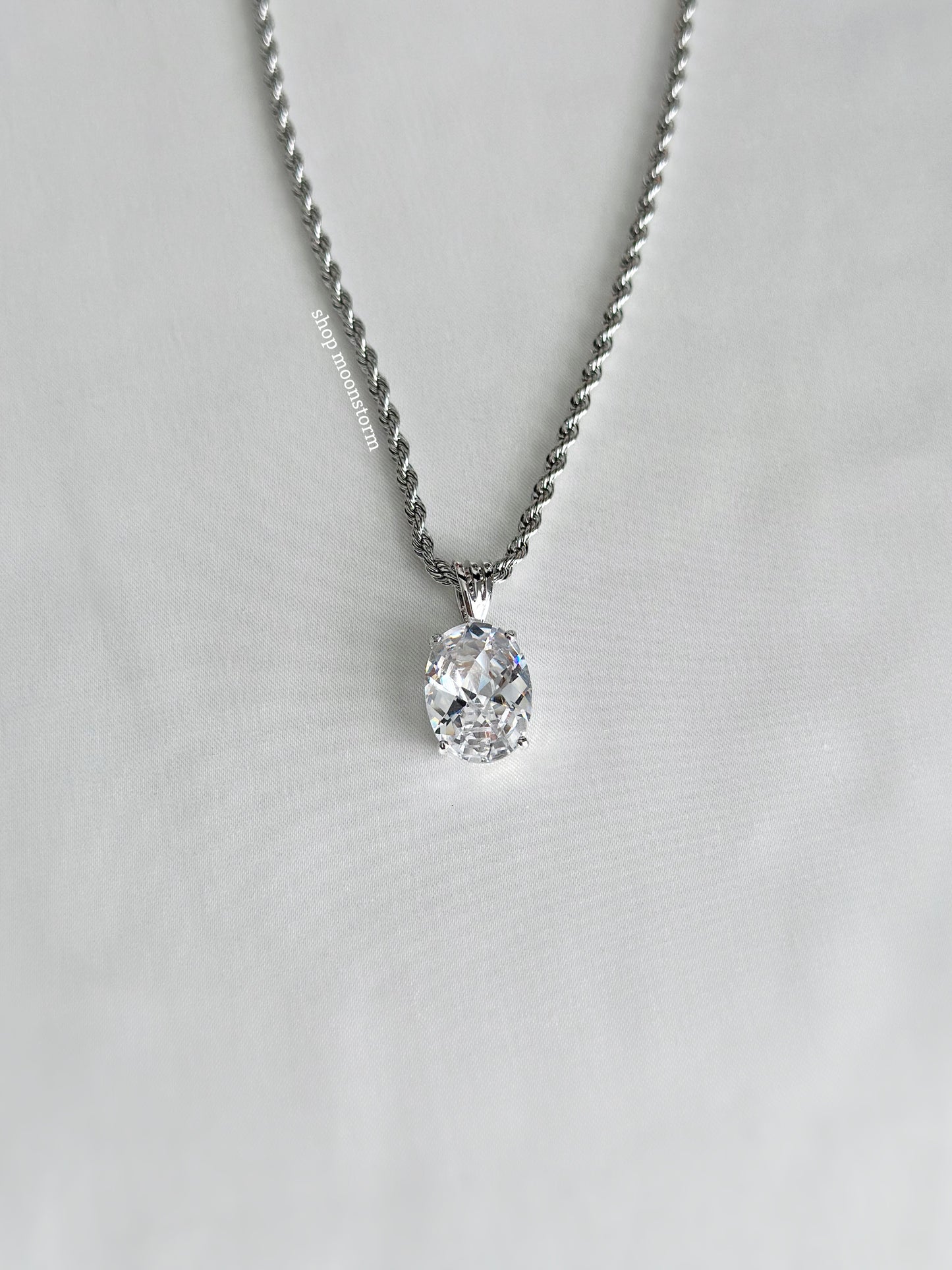 CZ Clear Quartz Necklace