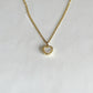 Gold Pearl Heart Amulet Necklace