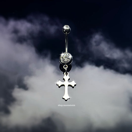 Goth Cross Belly Ring