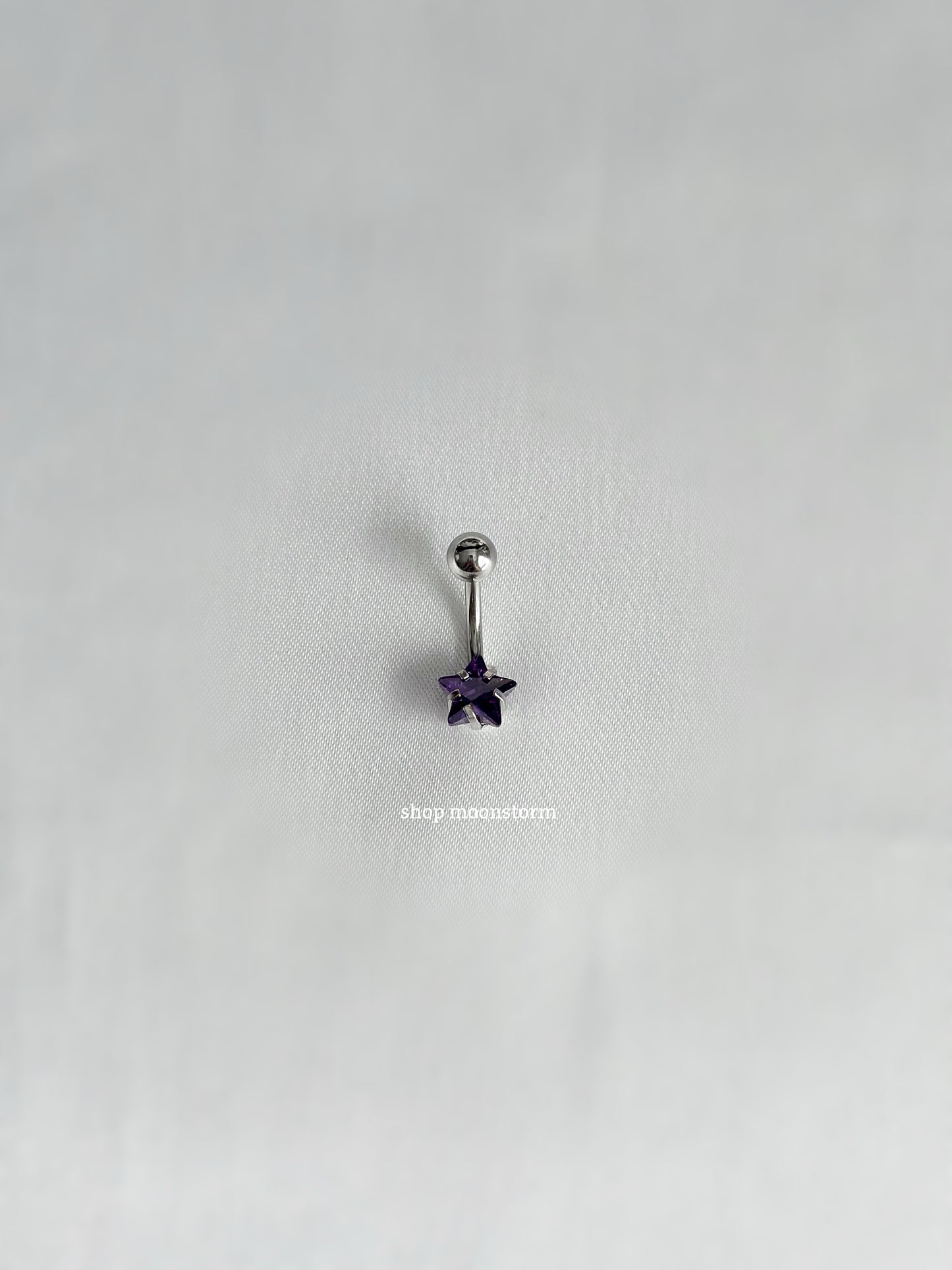 Purple Diamond Star Belly Ring