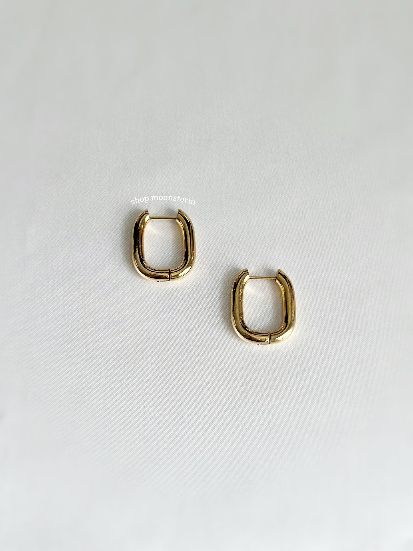 Gold Oval Hoop Earrings