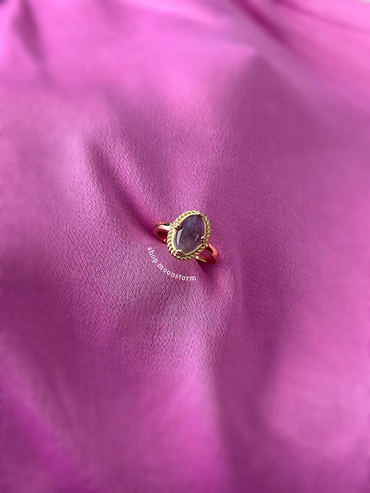 Gold Amethyst Crystal Ring